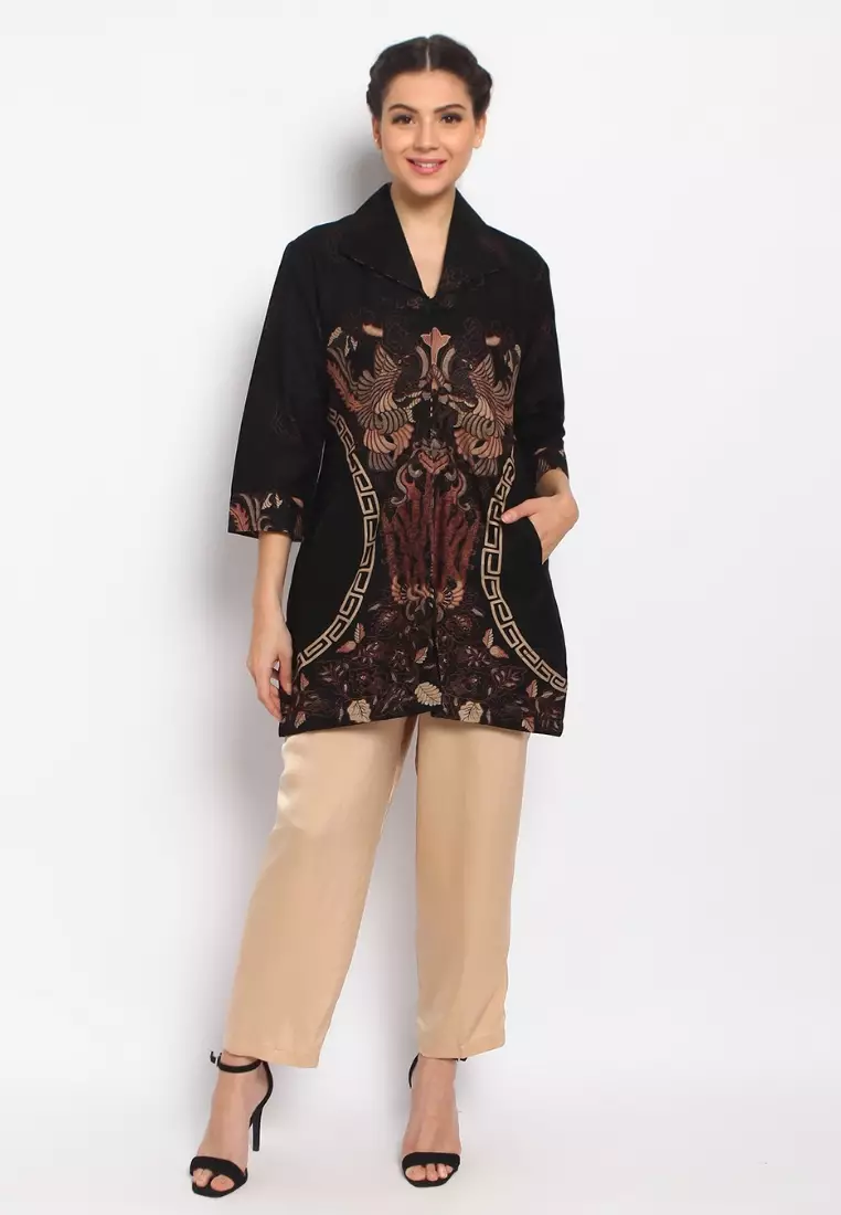 Tunik Batik Premium Black Mega