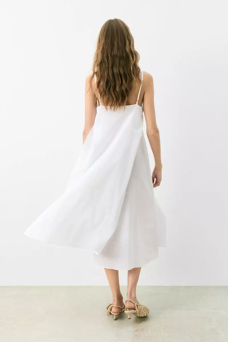 Embroidered strappy dress