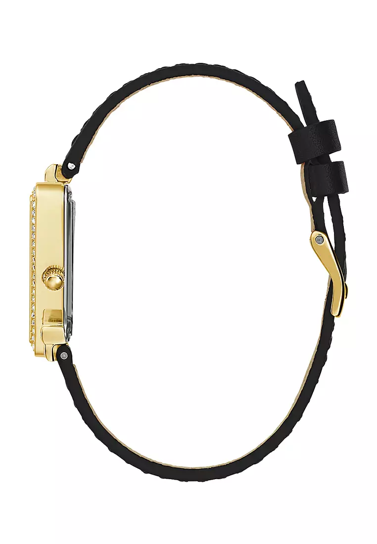 Guess GW0504L5 - Jam Tangan Wanita - Gold - Black Leather Strap