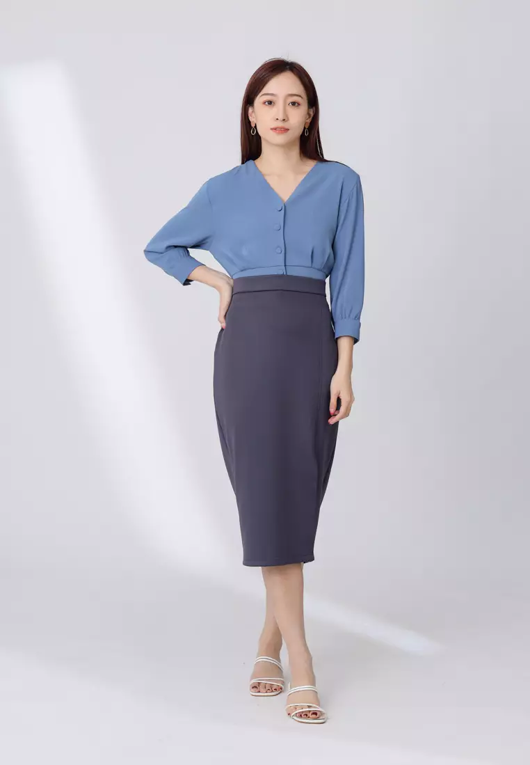 Blue skirt on sale grey shirt