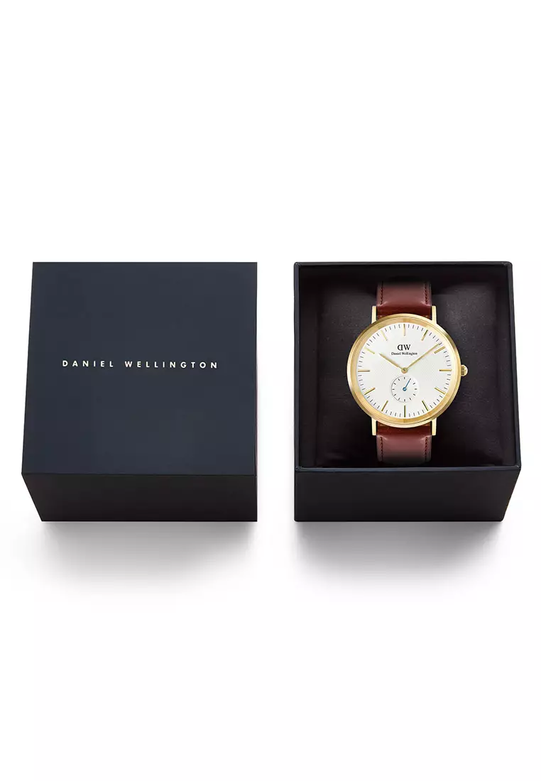 Classic 40mm Multi-Eye St Mawes Off-White Silver Sunray Gold Men Watch stainless steel Leather strap watch DW Official Authentic Original