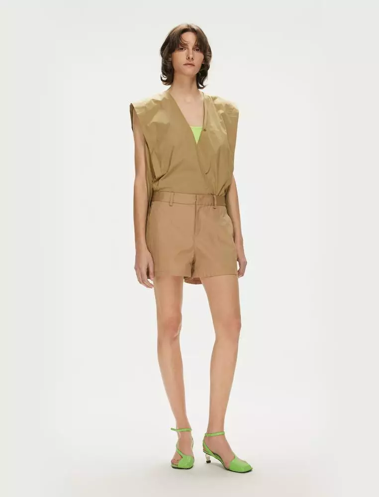 JNBY Women's V-Neck Sleeveless Short Jumpsuit