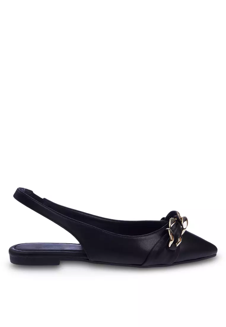 Discount on Trendyol  shoes - SKU: Chain Detail Pointed Toe Flats