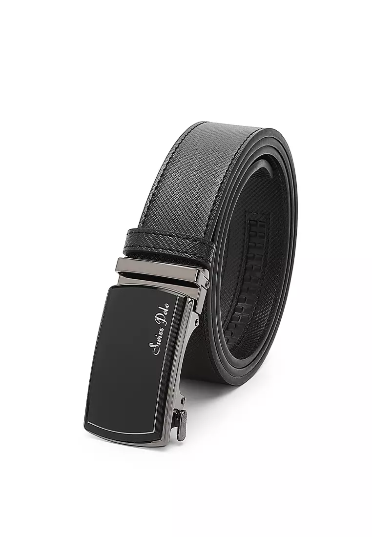 Gift Set - Leather RFID Wallet + 35mm Automatic Buckle Belt - Black