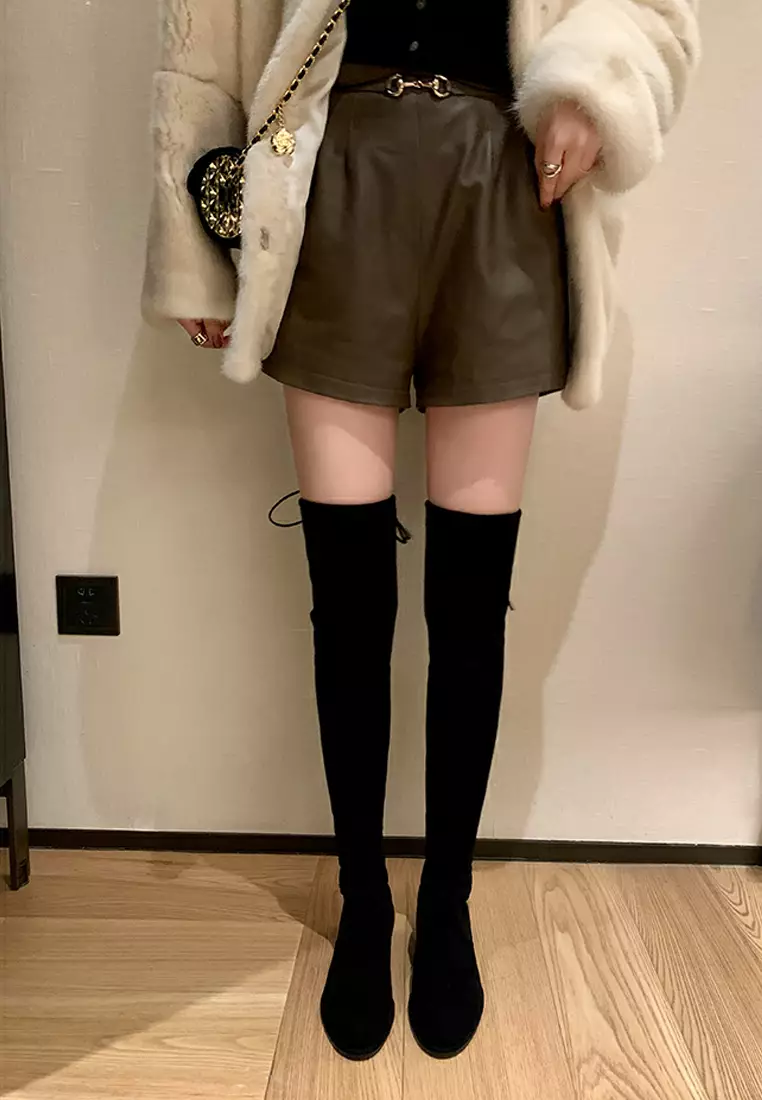 2.5CM Supper Skinny Elastic Suede Fabric Over Knee Boots XW5050-2