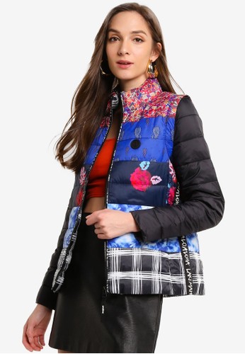 Jual Desigual Patch Print Eco Padded Jacket Original Zalora