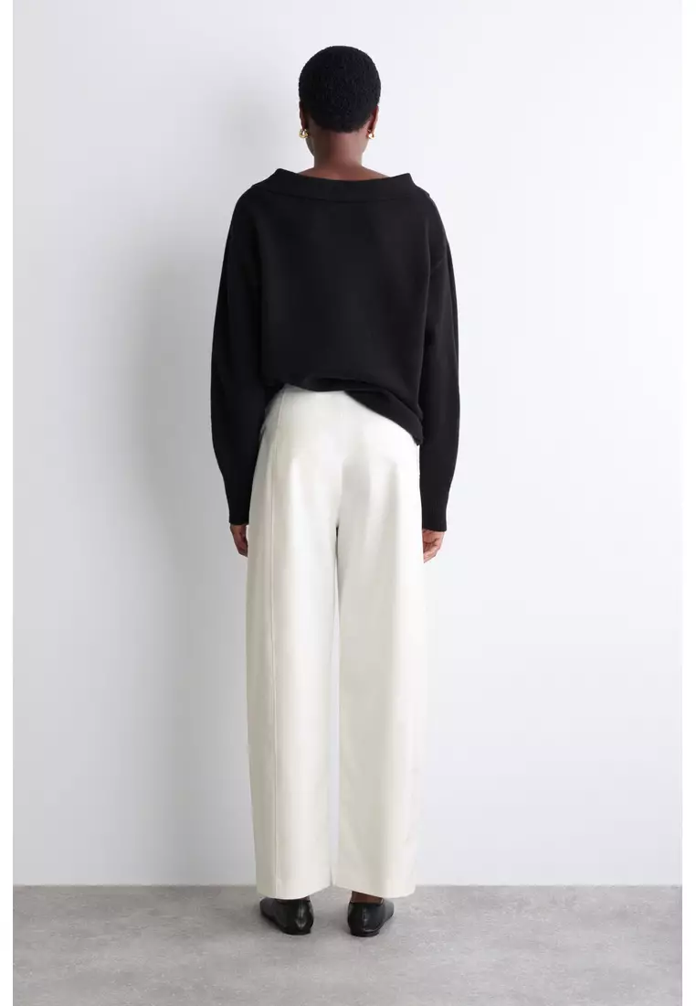 PIMA COTTON BARREL-LEG TROUSERS