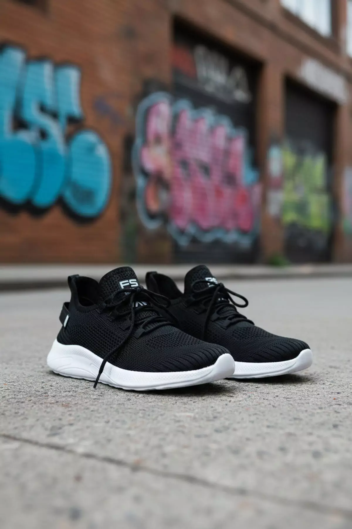 Black Matte-White Unisex Sneaker 16884