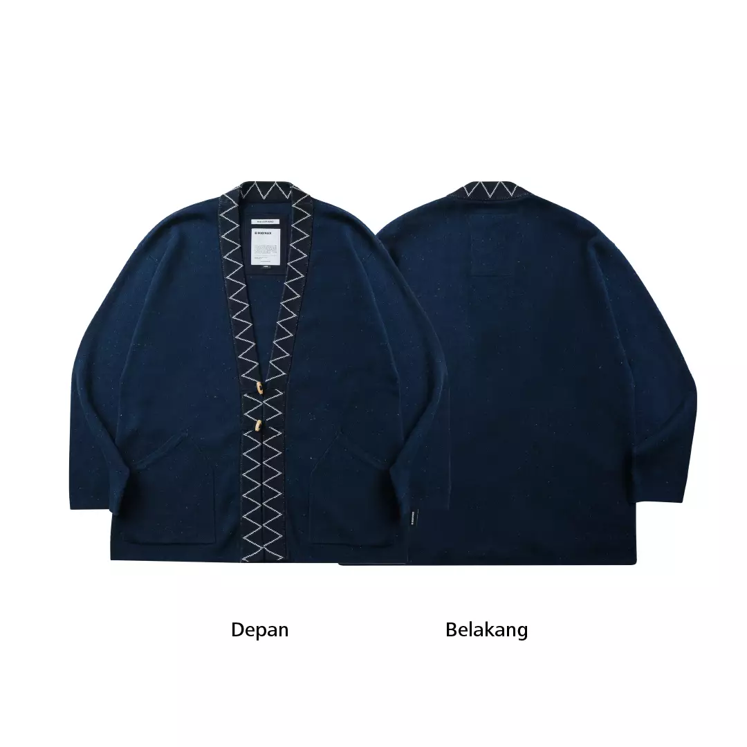 Depiction Cardigan Jacket Outer Knitwear Rajut Comfort - Navy