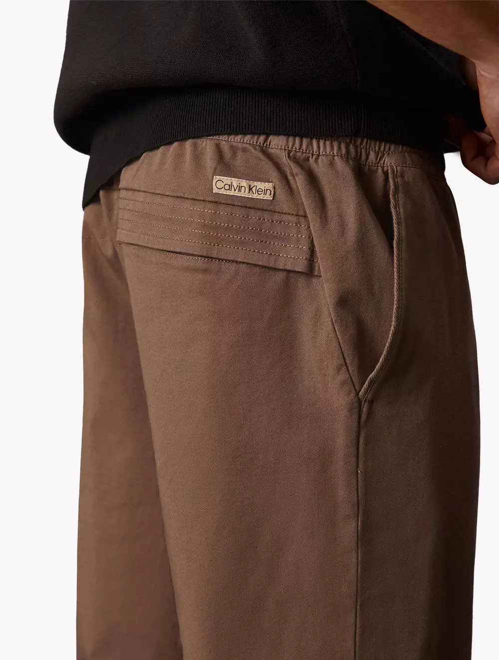 Calvin Klein Jeans - Slim Drawcord Chino Pants - Brown - brown