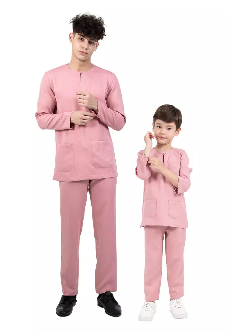 Alain Delon Slim Fit Baju Johor Ayah Anak Sedondon set - 19024504C-62Belacan