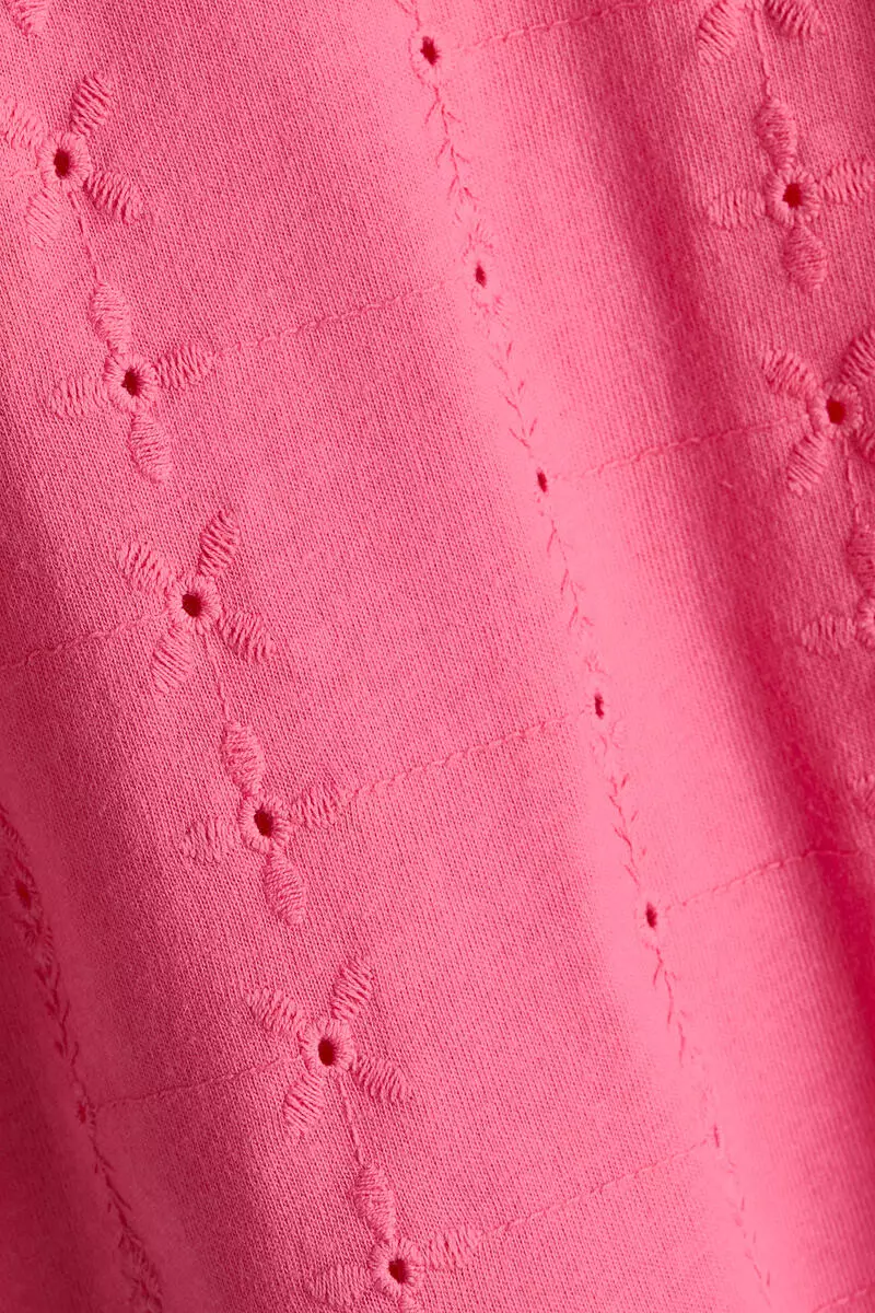 Flutter-sleeved broderie anglaise top