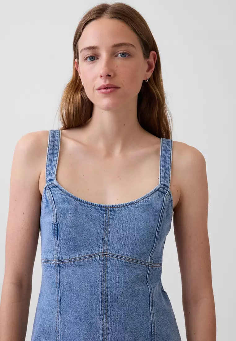 Buy GAP Denim Paneled Mini Dress 2026 Online | ZALORA