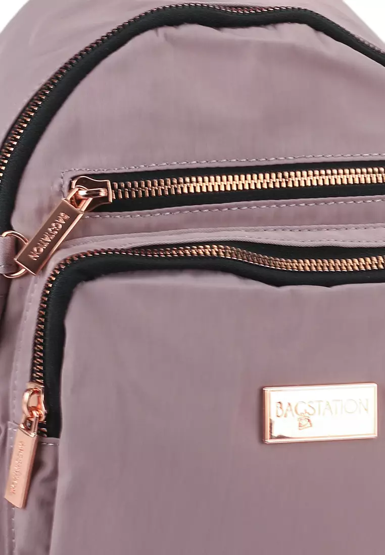 Rose Gold Series Crinkle Nylon Small Backpack
