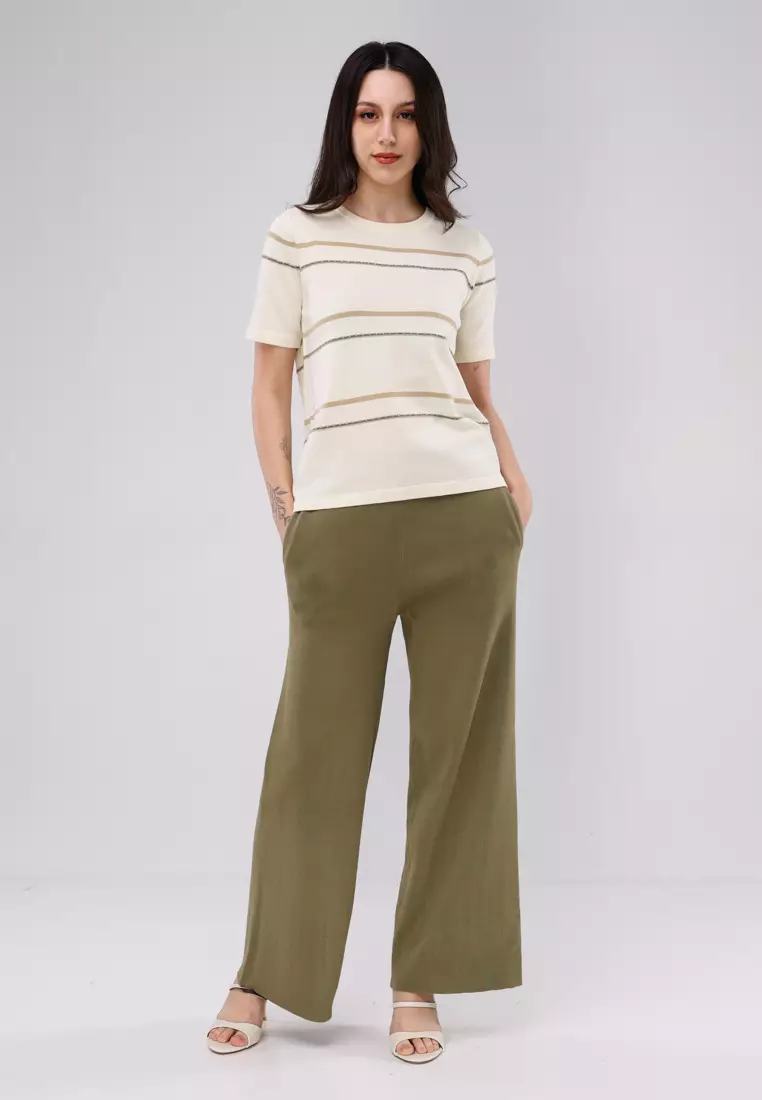 Ladies Knitted 2 In 1 Blouse & Pants