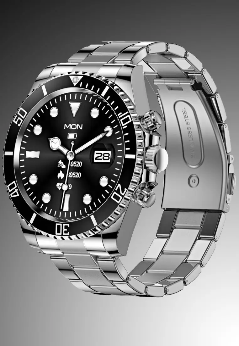 Smart Watch 46mm, Waterproof, Stainless Steel Bracelet