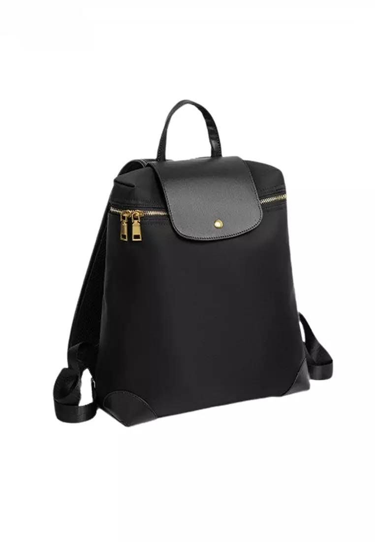 Color Matching Nylon Oxford Patch Faux Leather Backpack (Small Size) JW CL-C9152