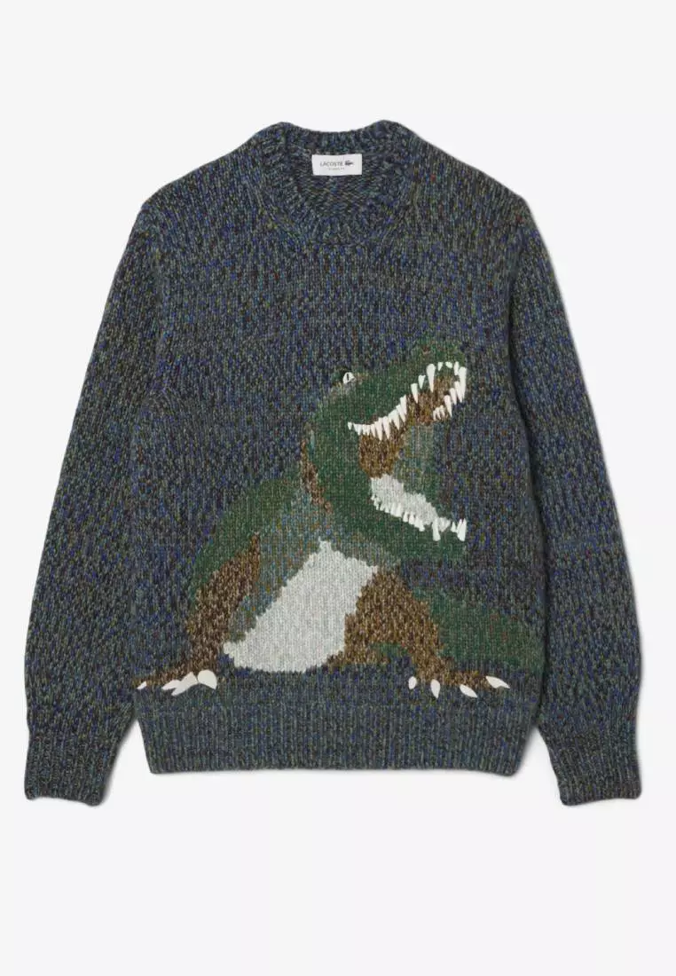 美品 XLサイズ LACOSTE 近年モデル ニットアンコンジャケット ロゴ刺繍 Buy Lacoste Mercerized Knit Intarsia Crocodile Sweater 2026 Online