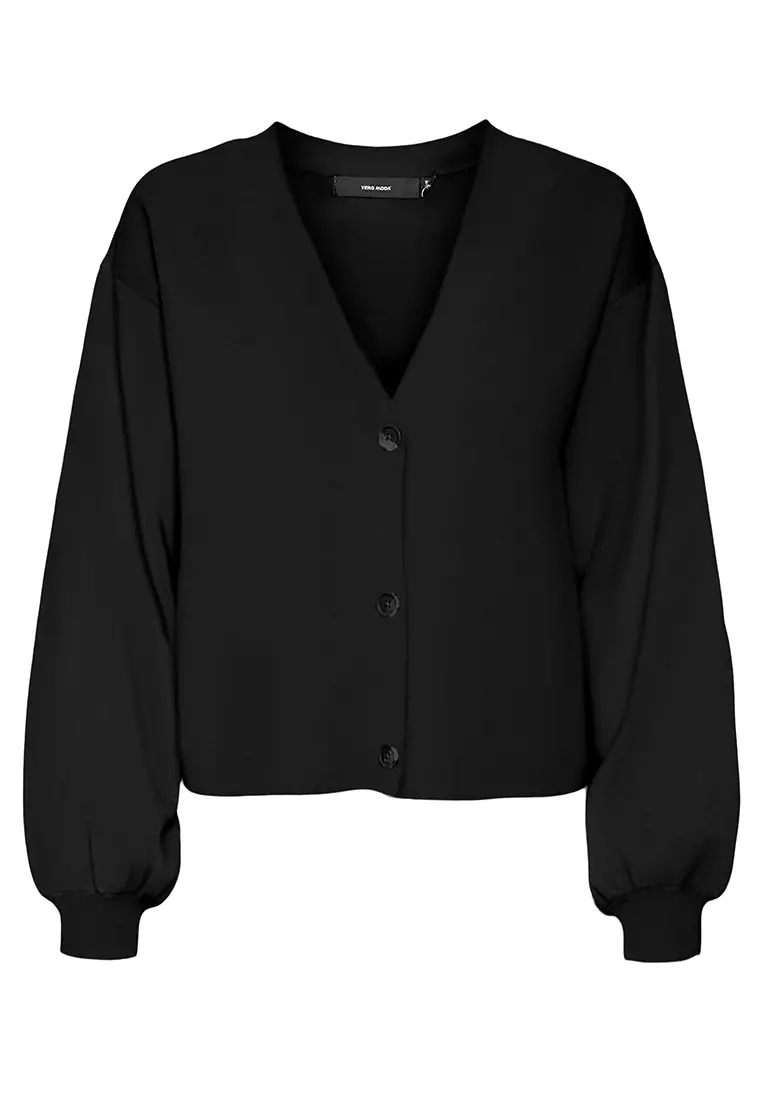 Gold Long Sleeve V-Neck Button Cardigan