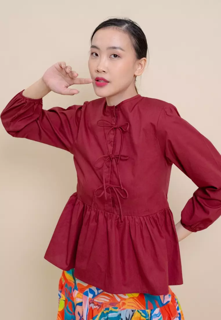 Bayu Somerset Tallulah Top - Maroon