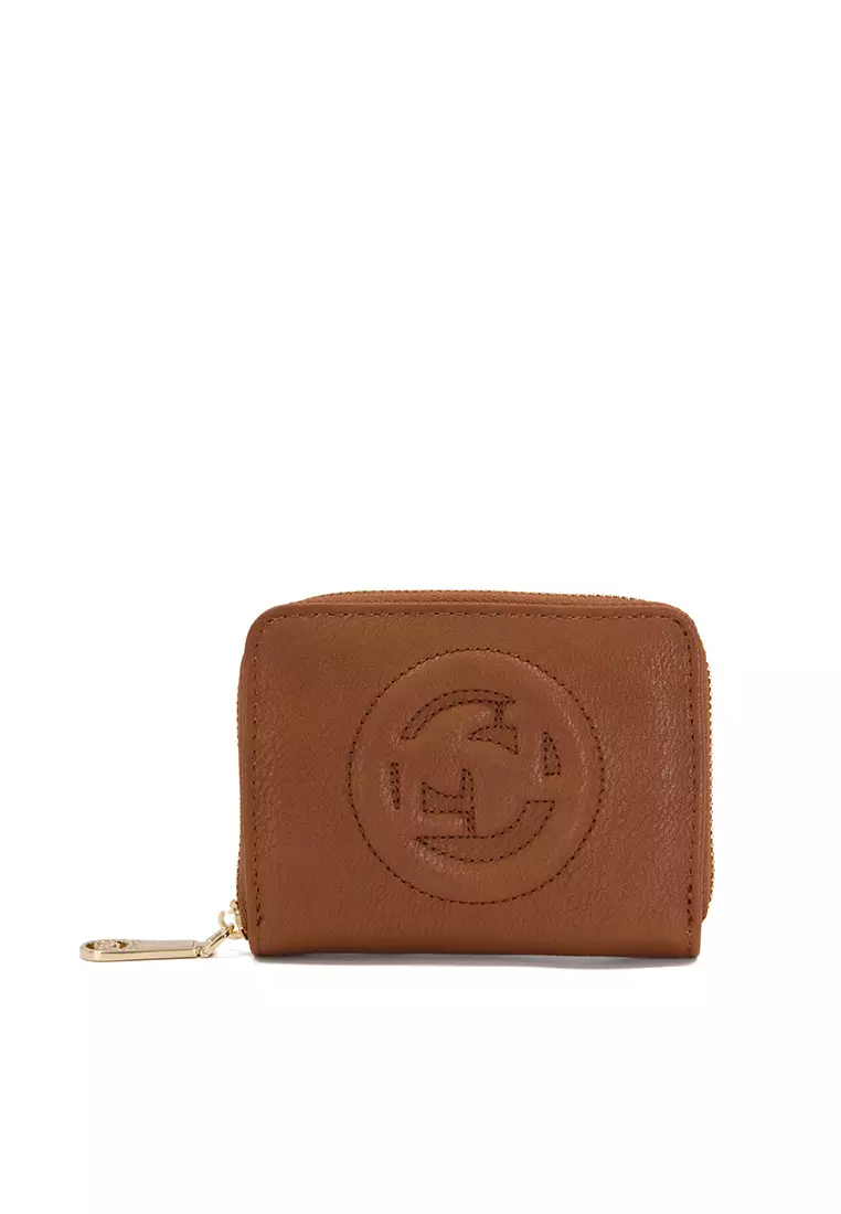 Kixter Logo Zip Around Cardholder Tan
