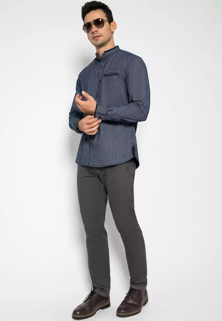 LGS - Kemeja Casual - Lengan Panjang - Navy - JSH.392.S937F.753.C L/S