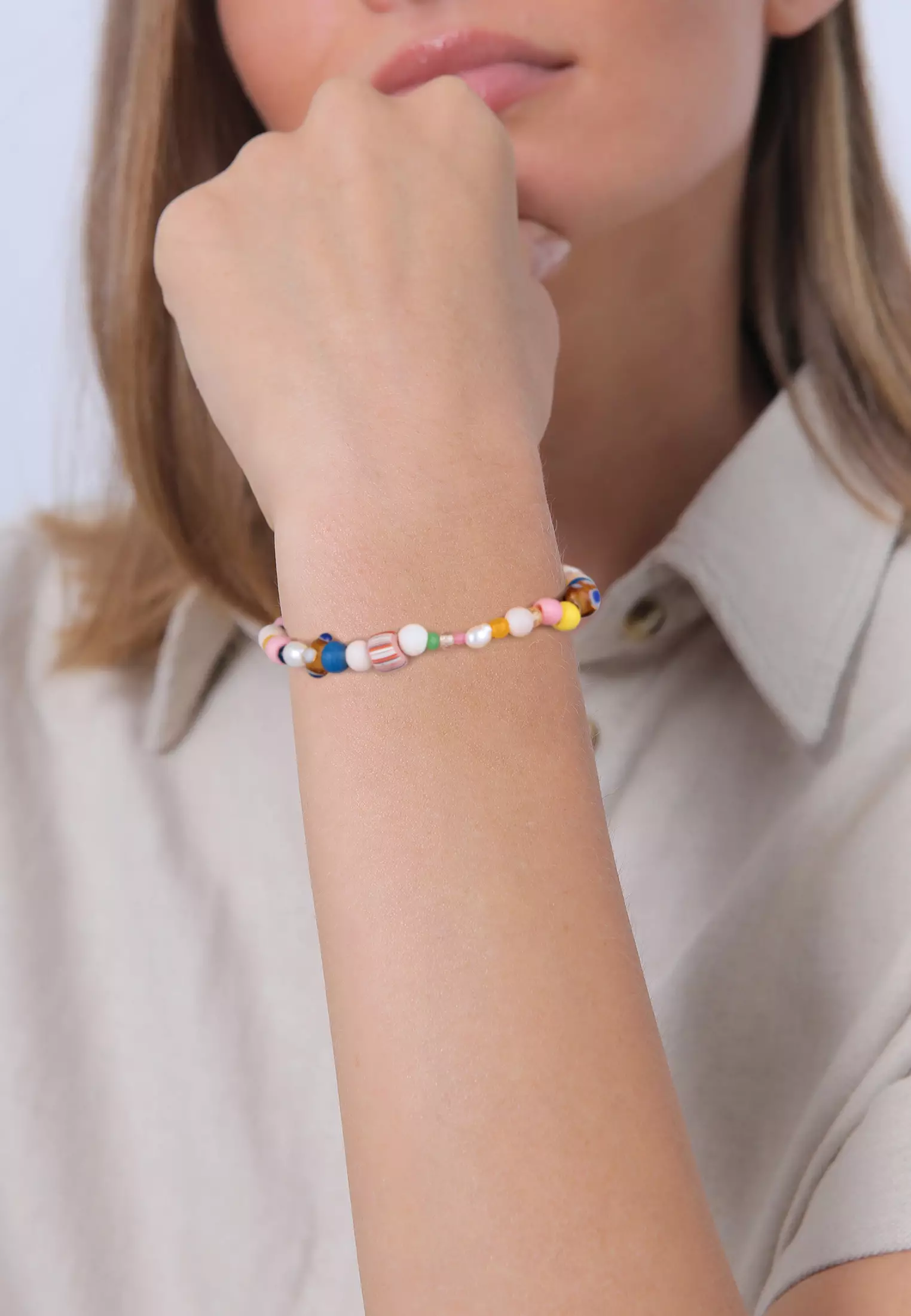 Bracelet Glass Pearls Gemstones Summer Freshwater Cultured Pearl