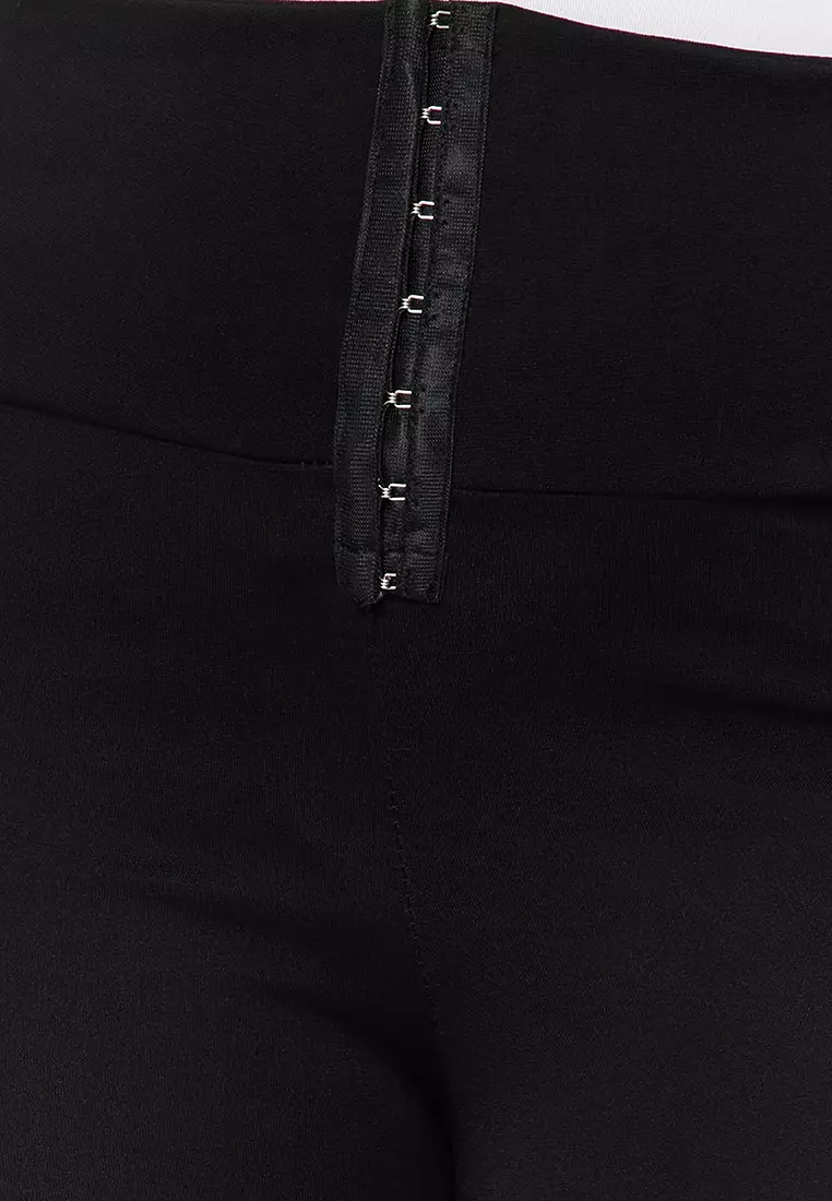 Corset-Look Interlock Knitted Leggings.