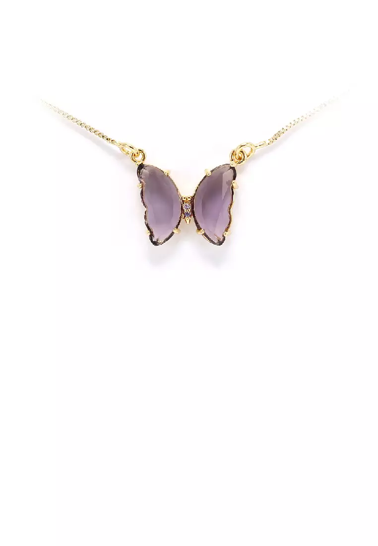 Purple shop butterfly pendant