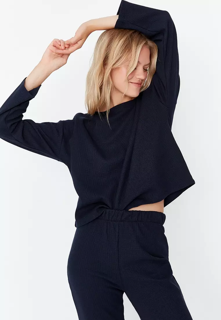 Textured Knit Pajama Set
