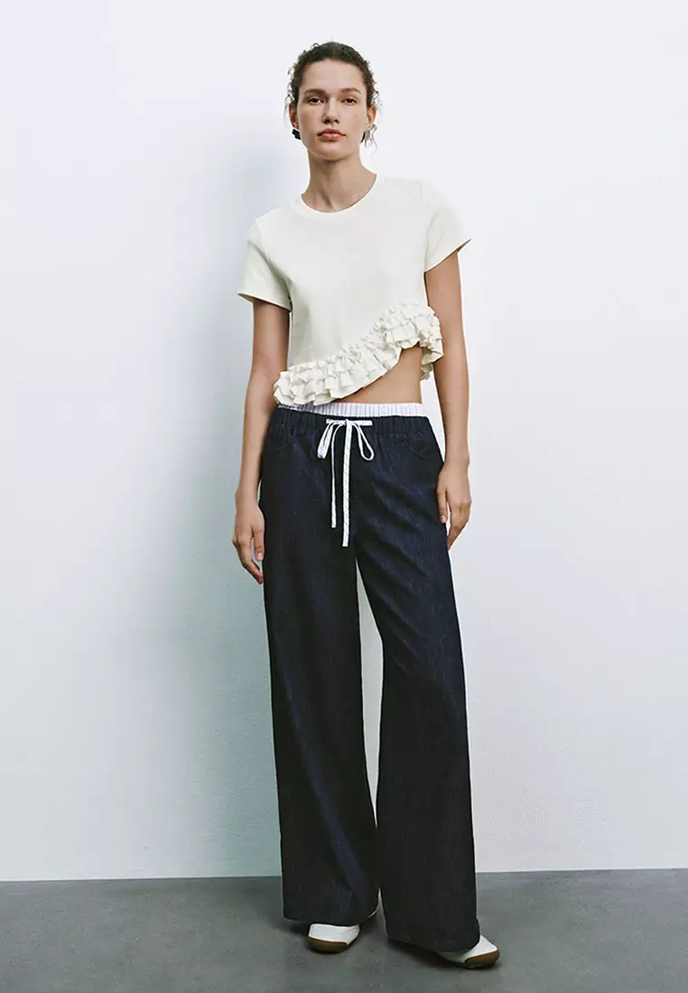 Ruffle Hem Short Sleeve T-Shirts