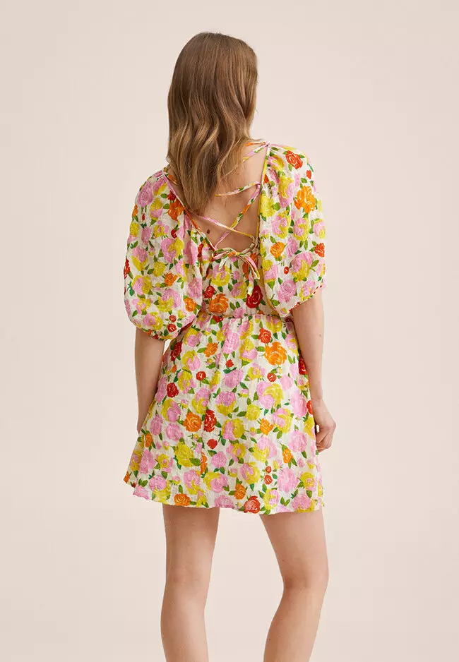 Mango yellow floral sales dress