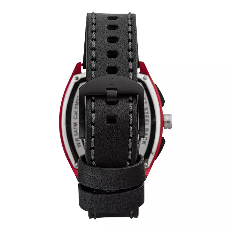 Jam Tangan Pria Alexandre Christie Chronograph AC 6610 MC LIPBARE Men Dual Tone Dial Black Leather Strap