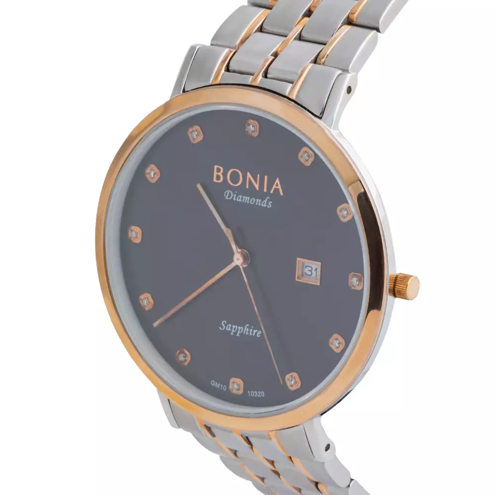 Jam Tangan Pria Bonia Black Dial Analog B10320-1637 Original