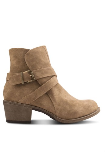Louise Double Strap Buckle Ankle Boots