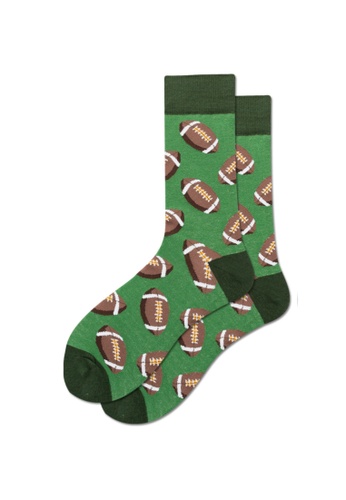 Kings Collection green Rugby Pattern Cozy Socks (EU39-EU45) (HS202209) A685AAABC4B046GS_1