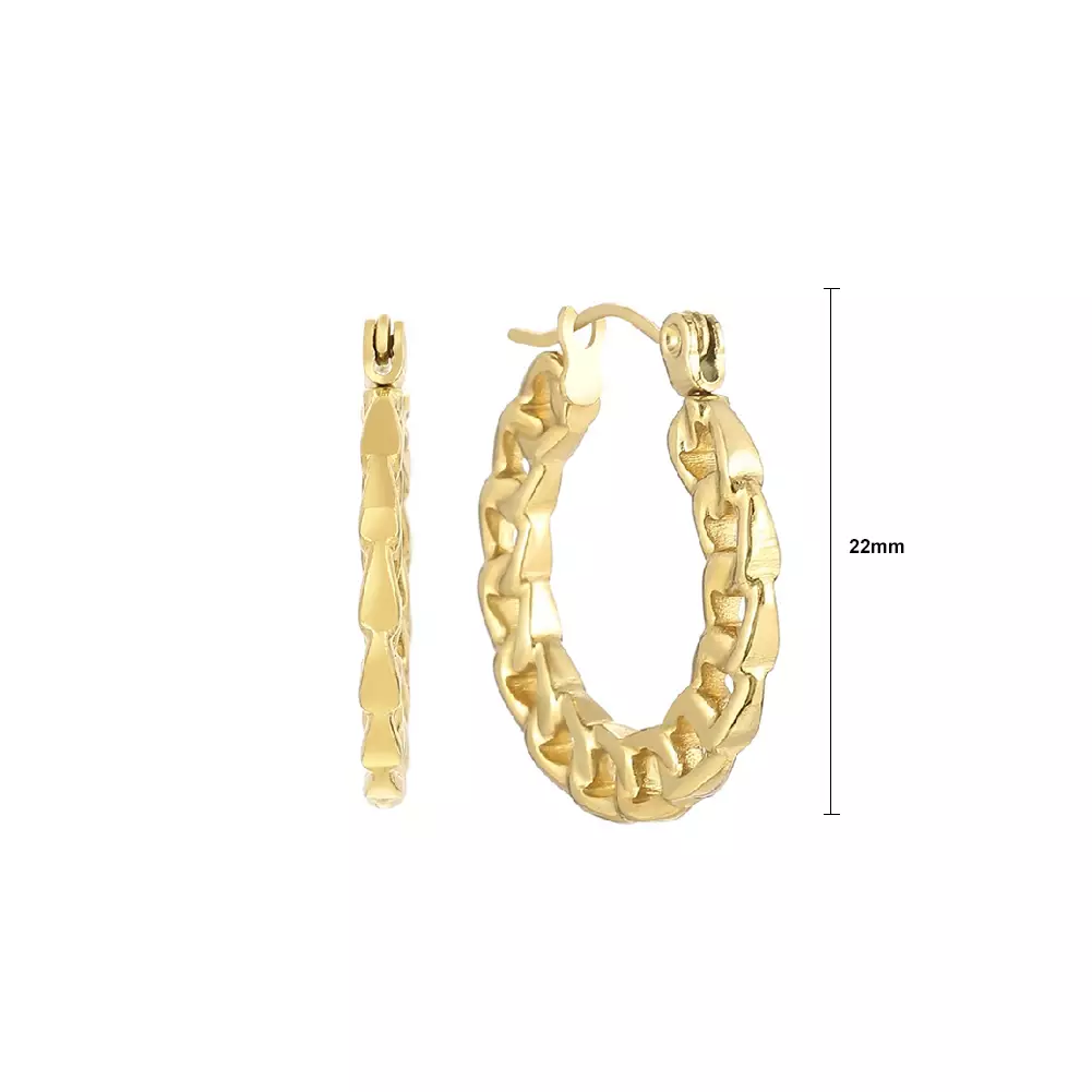 Glamorousky Gold Chain Geometric Circle Earrings Anting