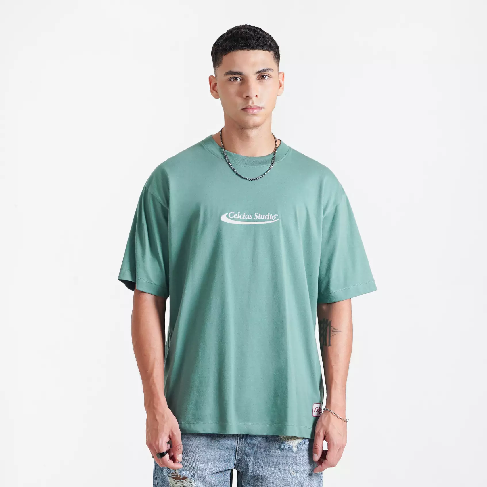 CELCIUS FANTA Bottle Graphic T-shirt Oversize LIN001428C Teal