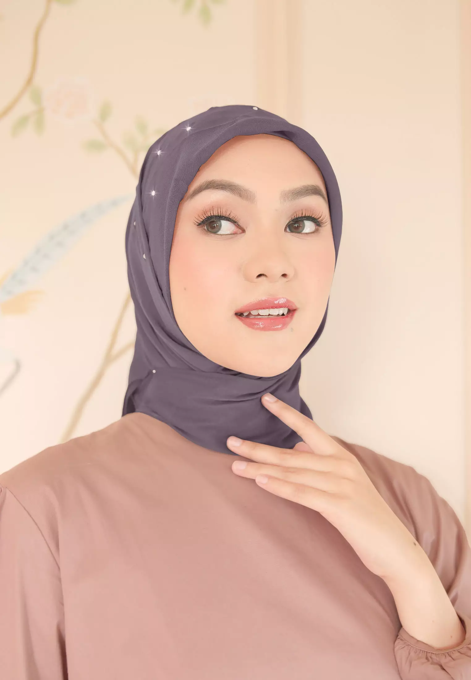 Noura Hijab Segiempat Payet Crystal | Kerudung Wanita Premium