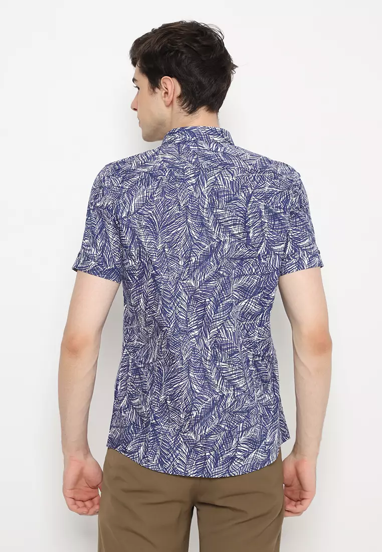 Jobb Castor Kemeja Pria Lengan Pendek Slim Fit Navy