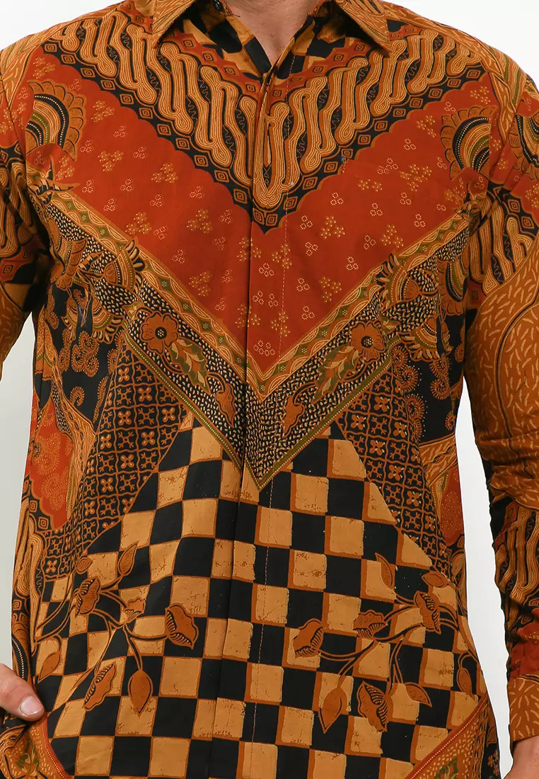 Batik Lasm Dharmawangsa Kemeja Batik Pria Premium Slimfit Modern Lengan Panjang