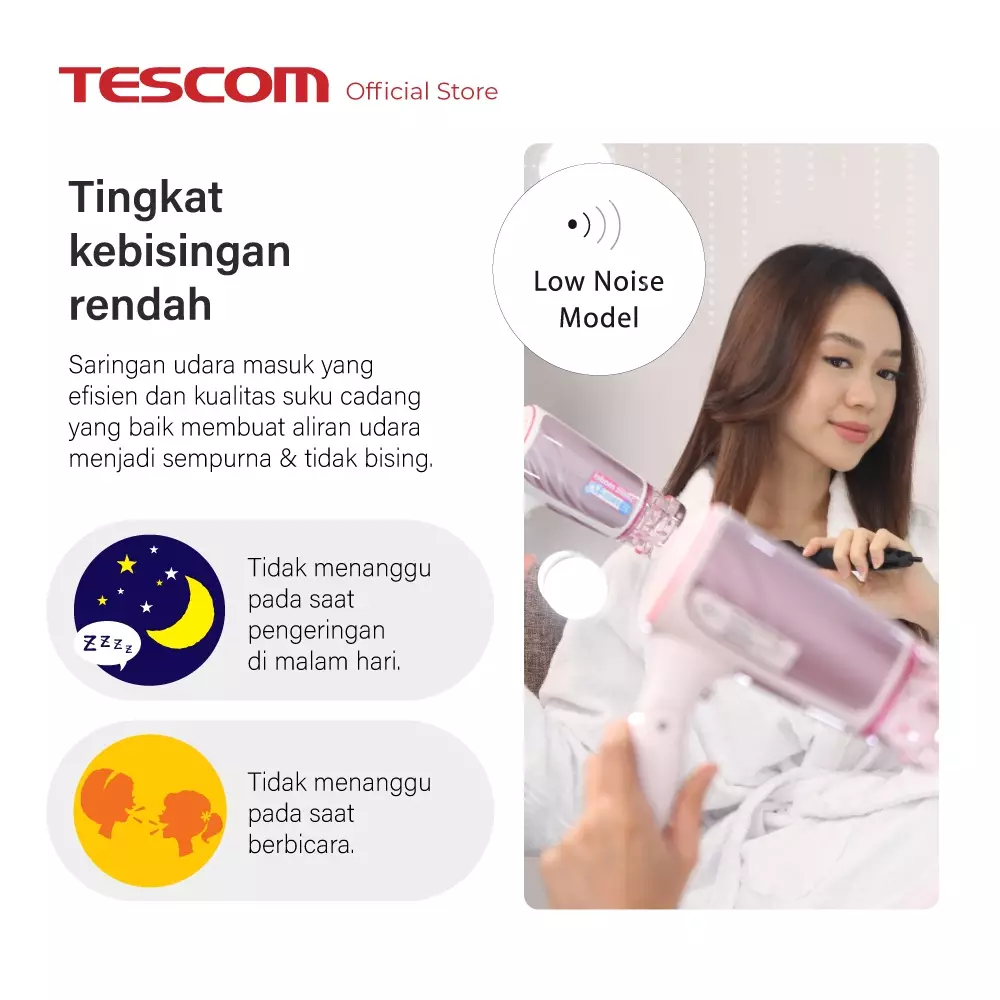 Paket Tescom Ion Hair Dryer NTID721 - Catokan Sisir NTIR1832
