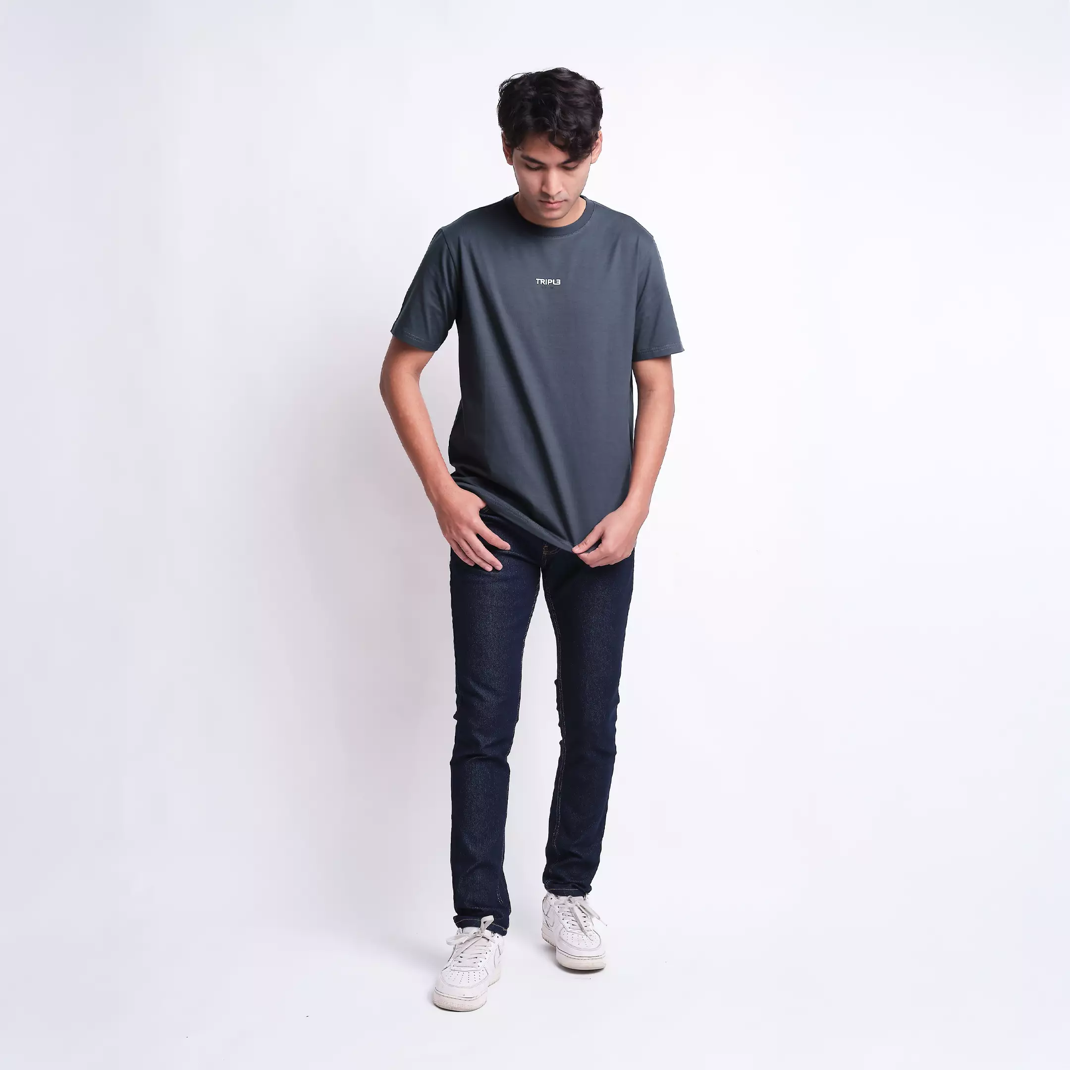 TRIPLE Tshirt Stretch Regular Fit (YTS 130) Warna Grey