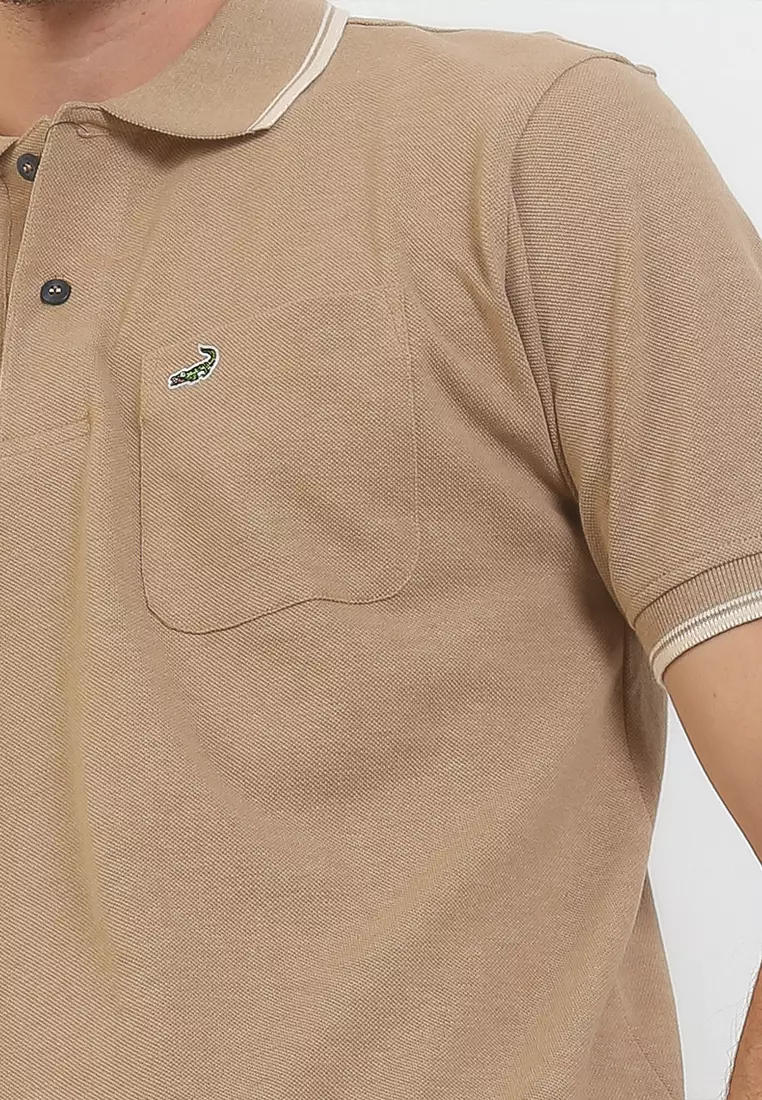 Crocodile CRCOLE 3 Khaki - Baju Pria Men Polo Shirt - Relax Fit - Katun