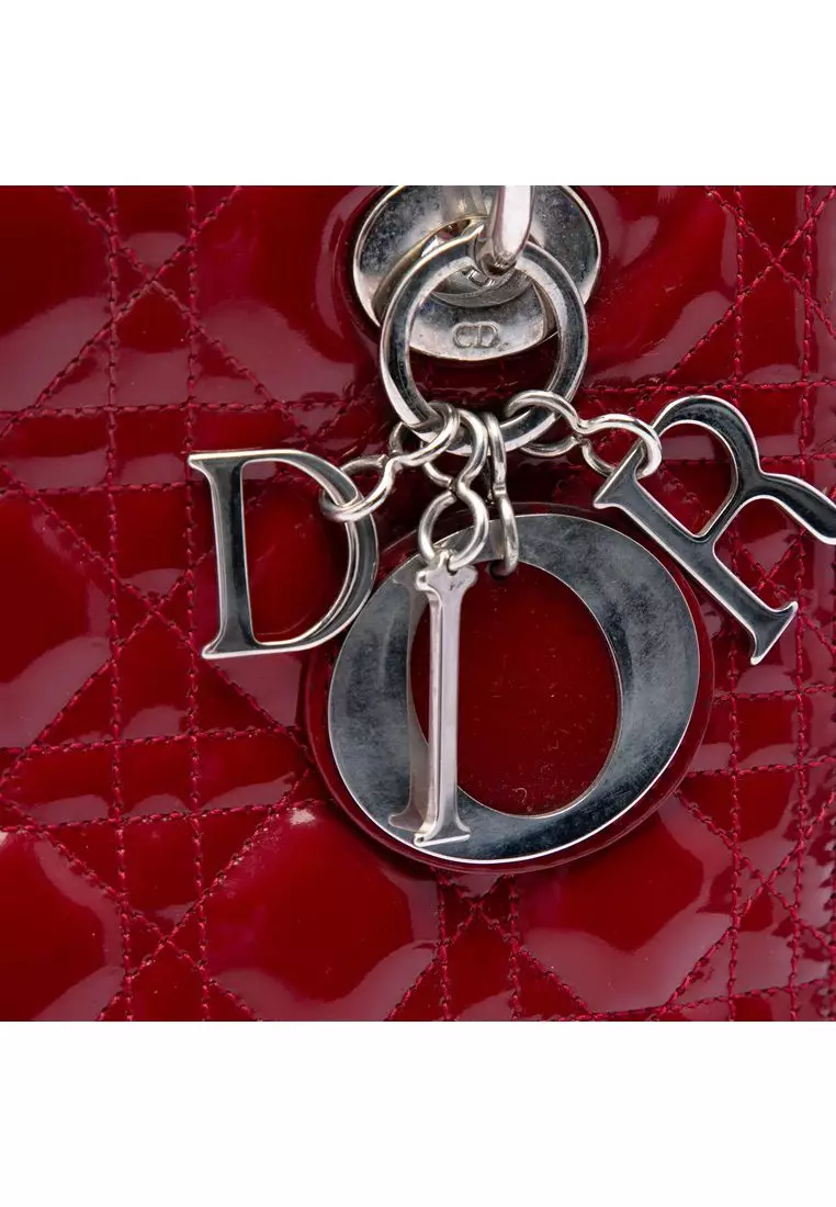 Pre-Loved Dior Medium Patent Cannage Lady Dior
