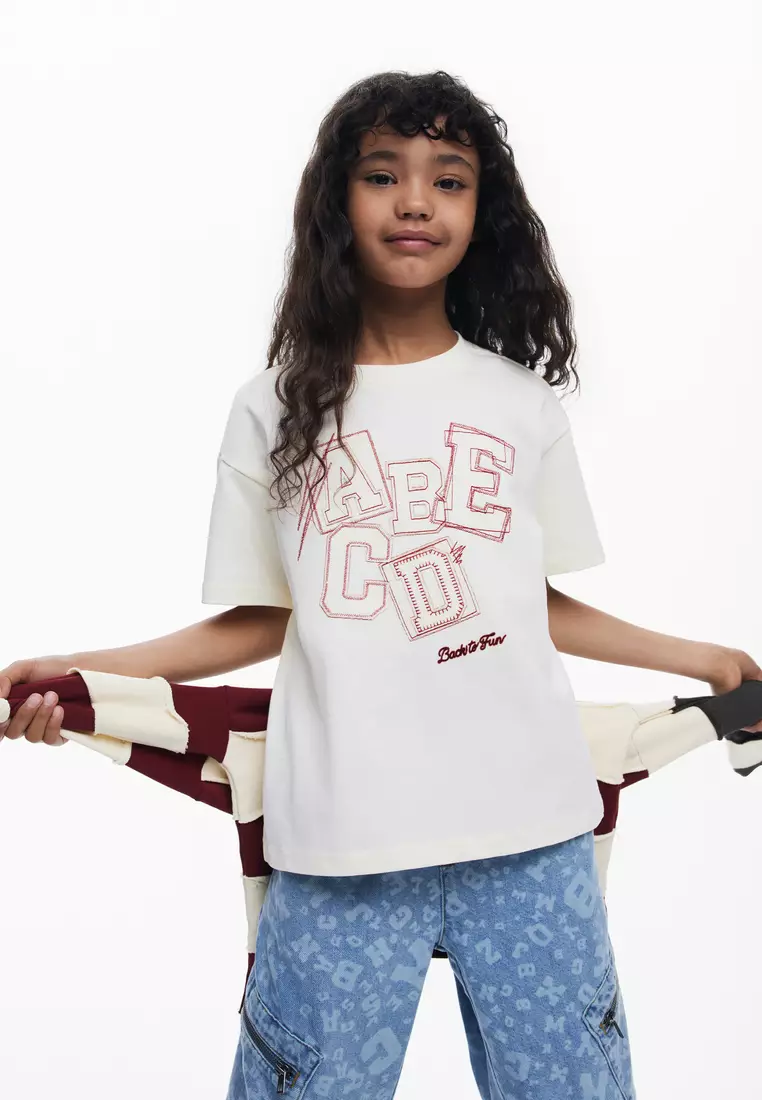 T-shirt with alphabet embroidery