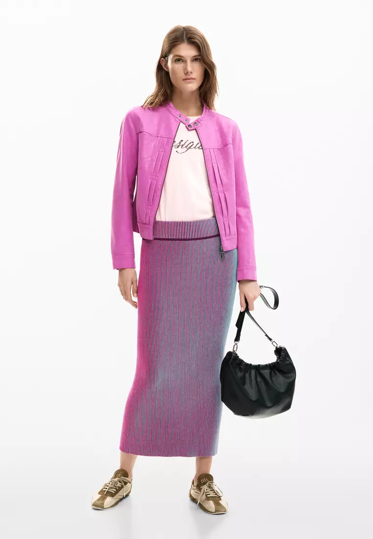 Faux leather coat