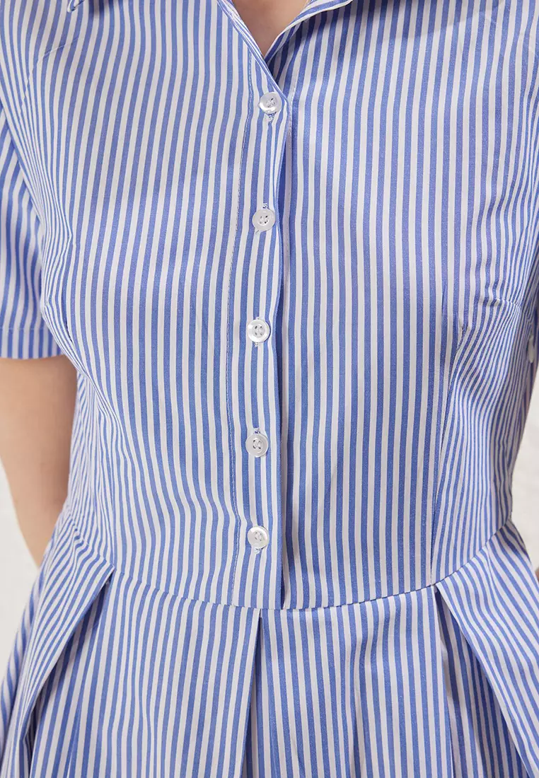 Striped Midi Shirt Dress