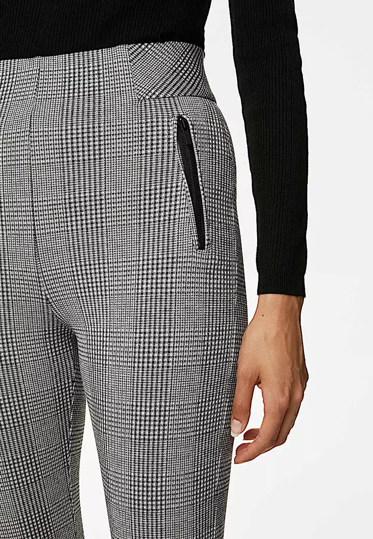 Checked High Waisted Leggings
