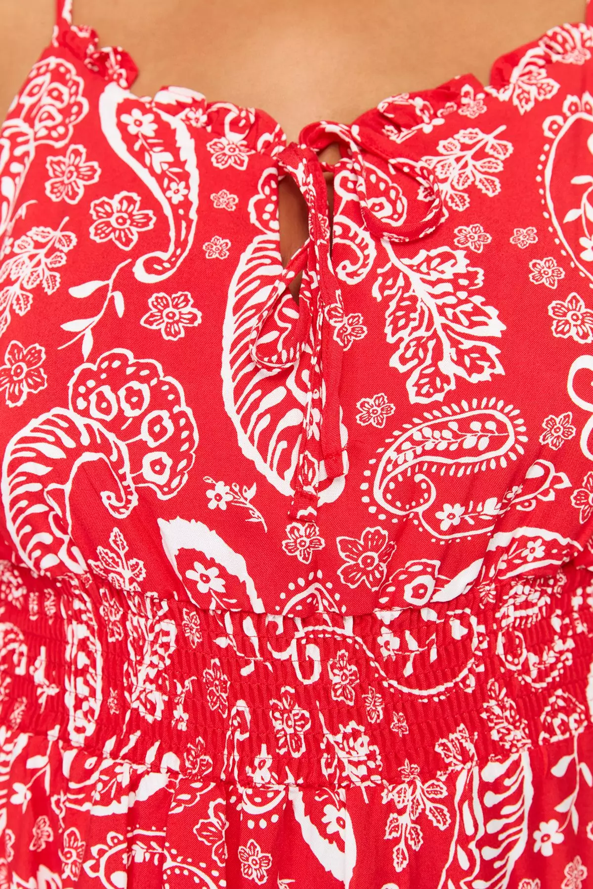 Plus Size Printed Elastic Waist Beach Dress